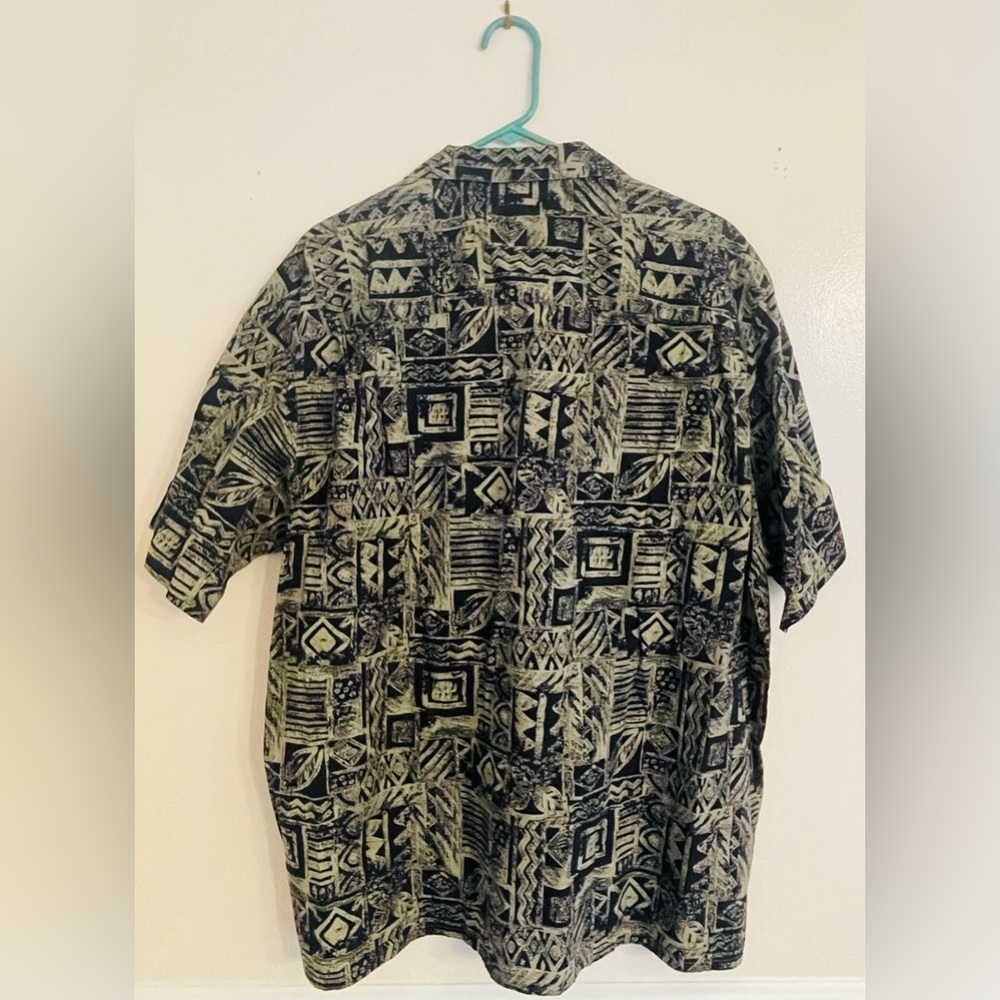 Roundtree & Yorke Vintage Hong Kong Cotton Shirt XL Tribal Geometric Print - Picture 2 of 7